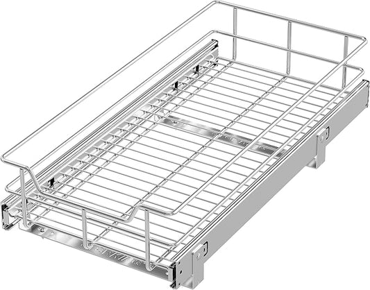 Pull Out Cabinet Organizer 11" W X 22" D, Slide Out Drawers For kitchen organizers and storage, Pull Out Drawers For Cabinets Capacity Heavy Duty Caddy, Cabinet Shelves Chrome-Plated, Bathroom Pantry by STORKING