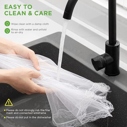 2 Pack Extra Large Mesh Food Covers for Outside (40 x 24 in) Collapsible and Reusable Food Tents Food Covers for Outdoors Picnic, BBQ, Camping, Party Supplies