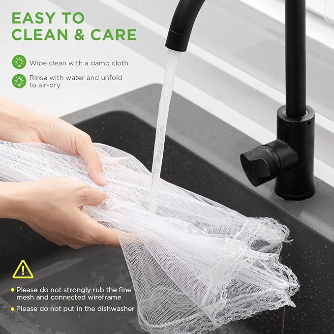 HBlife 7 Pack Pop-Up Mesh Food Cover Tent for Outside, 4 Sizes Reusable and Collapsible Outdoor Food Covers Net for Party Picnic, BBQ, Camping, Gardening - Image 8