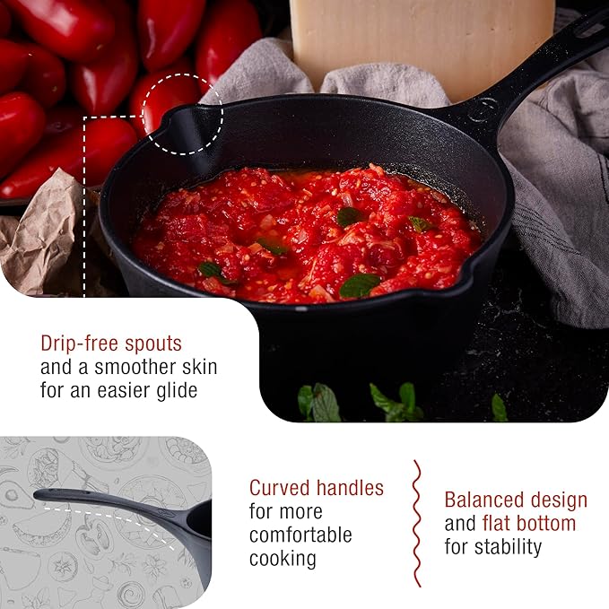 Victoria Cast Iron Saucepan, Cast Iron Melting Pot, Made in Colombia, 2QT - Image 4