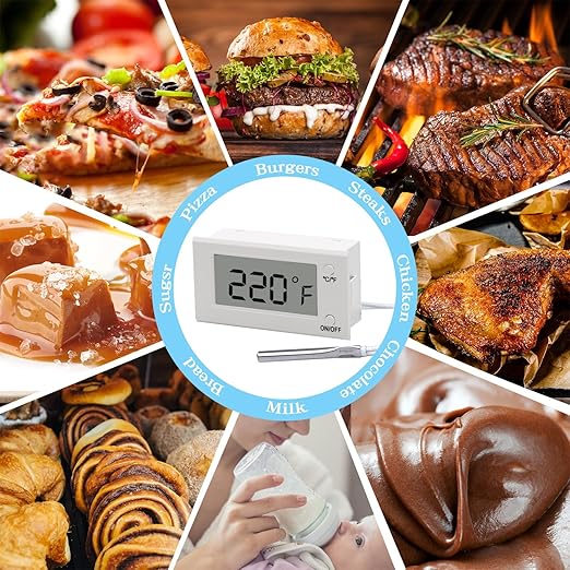 Digital Oven Thermometer with Probe Grill Meat Thermometer up to 572°F/300°C, Oven Thermometer Roasting for Barbecue Accessories for Kitchen, Roasting, Grill, Pizza - Image 7
