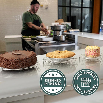 Ultra Cuisine 3 Set Round Cooling Racks for Cooking and Baking – Oven & Dishwasher-Safe, 100% Stainless Steel Steaming and Baking Rack - Fits Air Fryer, Pressure Cooker & Cake Pan (7.5, 9 & 10.5 Inch) - Image 4