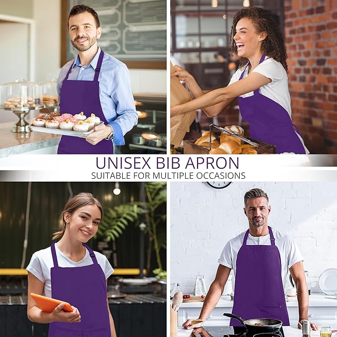 Utopia Kitchen 2 Pack Bib Apron, Adjustable with 2 Pockets, Water and Oil Resistant, Cooking Kitchen Chef Apron for Women Men - Image 5