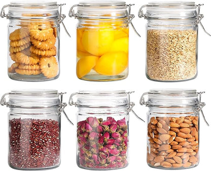 ComSaf 6-Pack 25oz Straight Sided Glass Jars with Lids, Meal Prep & Canning Containers for Overnight Oats, Salads, Fermenting & Pickling, Easy-to-Clean Cylinder Canisters for Pantry by ComSaf