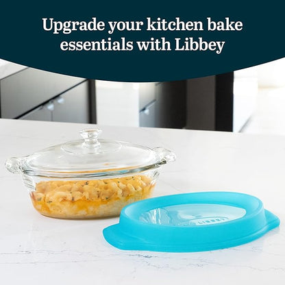 Libbey Baker’s Premium 3 Piece Glass Baking Dish Set, Stackable, Space Saving Casserole Dish with Lid Set, Baking Glassware for Casseroles, Desserts - Image 2