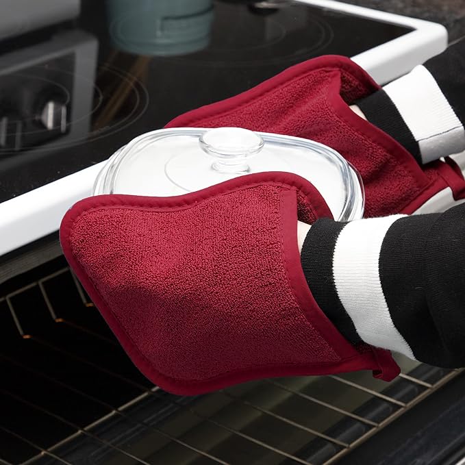 RITZ Terry Pocket Mitt & Hot Pad: Unparalleled Heat Resistant, Durable 100% Cotton – Ergonomically Designed for Optimal Grip – Easy-Care Machine Washable – 2-Pack, Paprika - Image 2
