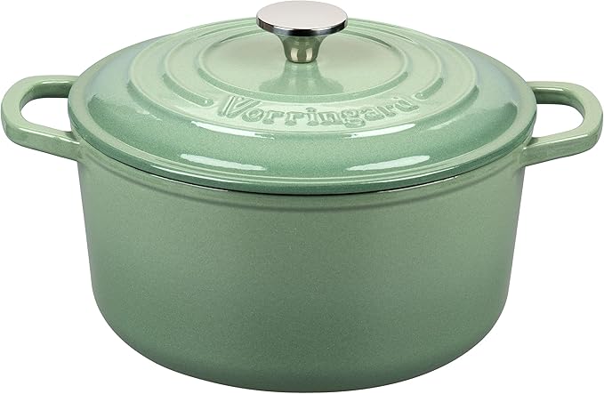 VORRINGARD Enameled Cast Iron Dutch Oven Pot with Lid, for Sourdough Bread Baking, Round Dutch Ovens, 4.5 Quart, Sage Green by Unknown