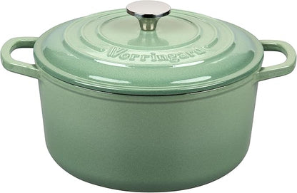 VORRINGARD Enameled Cast Iron Dutch Oven Pot with Lid, for Sourdough Bread Baking, Round Dutch Ovens, 6 Quart, Sage green by Unknown
