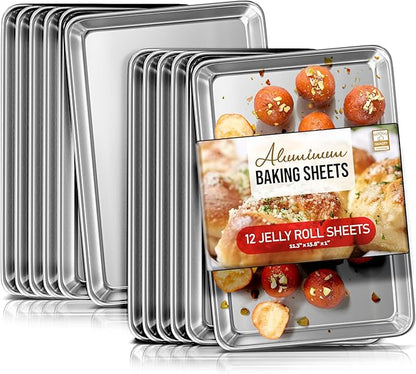 Eatex Aluminum Baking Sheet Set, 10" x 15" Jelly Roll Pan, Nonstick Cookie Sheets by Eatex