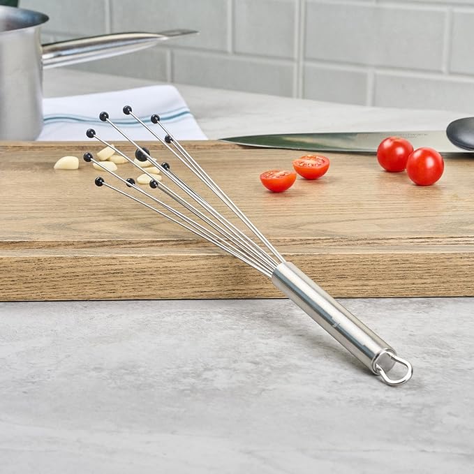Restaurantware 12.5 in Stainless Steel Ball Whisk with Silicone Tips - 24 Pack - German Standard Sauce & Gravy Whisk, Non-Scratch, Dishwasher Safe - Non-Stick Safe Silicone Ball Whisk for Baking - Image 6