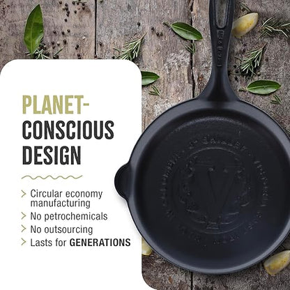 Victoria 8-Inch Cast Iron Skillet, Pre-Seasoned Cast-Iron Frying Pan with Long Handle, Made in Colombia - Image 5