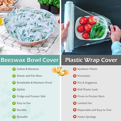 5-Size Reusable Beeswax Bowl Covers for Bread Proofing, Cotton Cloth Flexible Beeswax Wraps for Food Storage(Little Daisy) - Image 7