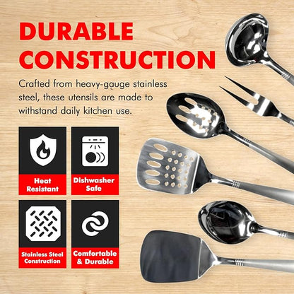 Chef Craft Select Kitchen Tool and Utensil Set, 6 Piece Set, Stainless Steel - Image 3