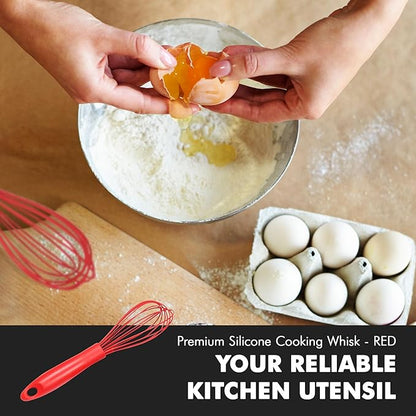 Chef Craft Premium Silicone Wire Cooking Whisk, 10.5 Inch, Red - Image 5