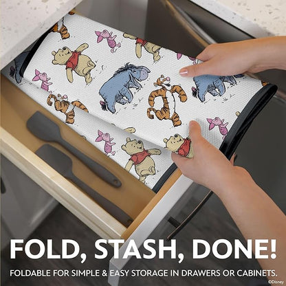 Disney Dish Drying Mats for Kitchen Counter (2 Pack) – 16" x 18" Absorbent Kitchen Drying Mats for Dishes – Mickey & Minnie, Winnie the Pooh, & Stitch Dish Mats - Image 4