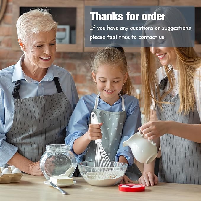 OYV White Silicone Whisk, Sealed Waterproof Design Set of 3, Professional Kitchen Whisks for Cooking Non-Scratch, Silicone&Stainless Steel Whisk, Heat Resistant 480°F Rubber wisk, BPA free - Image 7