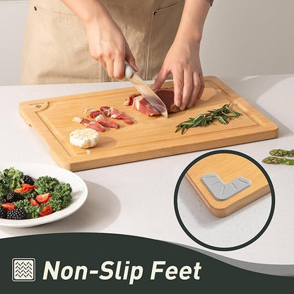 Bamboo Cutting Board Set Non Slip Feet with Holder Over Sink Adult Women Her Sister Aunt Wife Hustband Lady Bestie Soul Happy Christmas Xmas Birthday Gifts Cool Unique Aesthetic 30 40 60 70 Year Old - Image 5