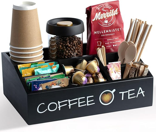 Vinvoli Coffee Station Organizer – Premium 2025 All-in-One Coffee Bar & Tea Organizer for Bar Accessories, Tea Storage, and Decor by Vinvoli