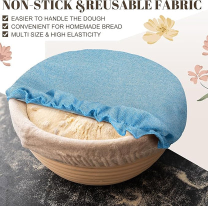 10 Pack Cloth Bowl Covers for Bread Rising - 5 Size Stretch Elastic Food Storage Container Lids - Reusable Cotton Fabric Covers for Food, Fruits, Leftovers (Vintage)