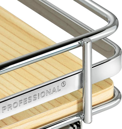 LYNK PROFESSIONAL® Élite™ Pull Out Spice Organization for Cabinets - 10-3/8 inch Wide – Spice Rack for Inside Cabinets – Wood/Chrome - Sliding Spice Rack Organizer for cabinet – Spice Rack - 1 Tier - Image 6