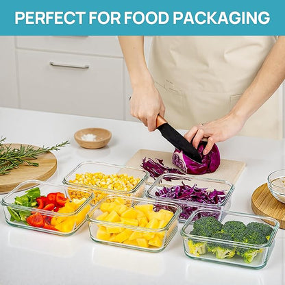 Vtopmart 5Pack 30oz Glass Storage Containers with Lids, Glass Meal Prep Food Container Sets with Snap Airtight Lids for Microwave, Oven, Freezer and Dishwasher, Grey - Image 4