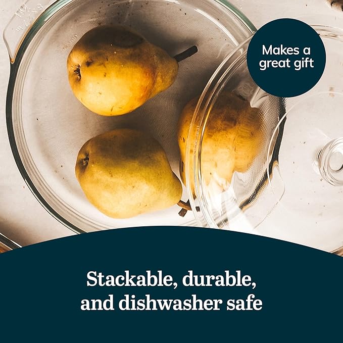 Libbey Baker's Basics 3-Piece Glass Casserole Dishes with Glass Covers, Stackable Casserole Dishes for Oven, Microwave, Refrigerator, Versatile Baking Dish Set - Image 5