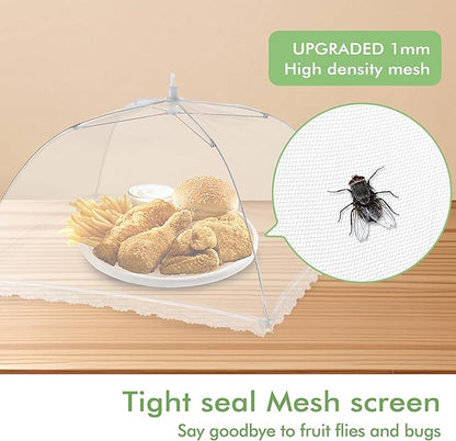 Food Covers for Outside - 10 Pack Upgraded 2 Extra Large (40"x24") & 8 Large (17"x17"), Mesh Food Covers for Outdoors,Picnic Food Covers for Outdoors Mesh, Collapsible and Reusable