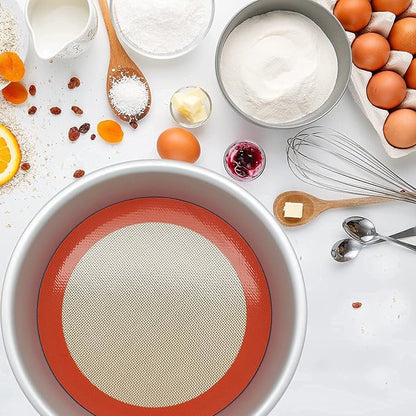Silicone Baking Mats, 2 PCS Round Silicone Mats for 9 Inch Cake Pan, Non-Stick Reusable Cookie Sheet Liners for Baking Pans for Cake/Bread/Pizza/Macaron/Pastry/Cookie/Bun/Pie