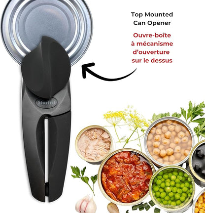 Starfrit MightiCan Can Opener - Safe - Holds Lid and Leaves No Sharp Edges on Lid - 3 year warranty - Comfort Grip - Heavy Duty Non-Slip Knob - 2025 Model - Image 4