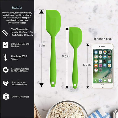Silicone Spatulas, 11 inch Rubber Spatula Heat Resistant Seamless One Piece Design Non-Stick Flexible Scrapers Baking Mixing Tool (4 Piece) - Image 6
