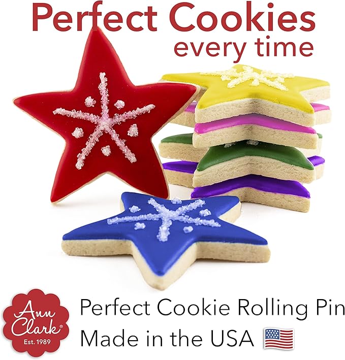 Perfect Cookie Rolling Pin 1/4-in. Fixed Depth Hardwood Made in the USA by Ann Clark - Image 5
