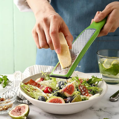 Spring Chef Premium Lemon Zester Grater with Handle - Orange, Garlic, Ginger, Nutmeg, Cheese Grater- Handheld Sharp Kitchen Tool - Stainless Steel Citrus Zester with Blade Cover - Fine Shred, Green - Image 8
