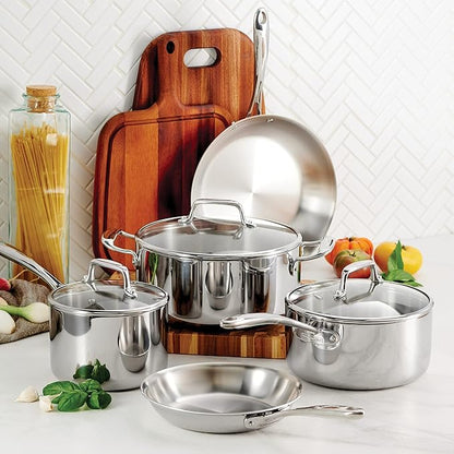 Tramontina Tri-Ply Clad Stainless Steel 8-Piece Cookware Set with Glass Lids, Pots and Pans Kitchen Set, Induction-Ready, Dishwasher-Safe, NSF-Certified - Image 2