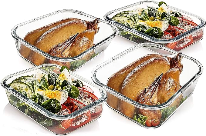 M MCIRCO [80 oz & 36 oz Extra Large Glass Food Storage/Baking Containers Set with Lids, 2 Pack 80 oz(10 cup)&2 Pack 36 oz (4.5 cup) Airtight Glass Container,Microwave,Oven,Freezer and Dishwasher - Image 5