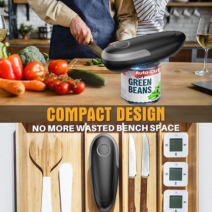Electric Can Opener, One-Touch Automatic Can Opener for Seniors with Arthritis, Smooth Edge, Hands-Free, Battery Powered, Portable & Compact, Food Safe Electric Can Openers for Kitchen (Gray) - Image 9