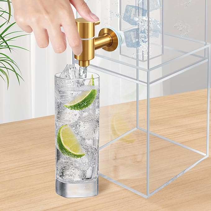 2 Gallon Large Drink Dispenser, Drink Dispenser with Acrylic Stand, Drink Dispensers for Parties with Ice Core, Beverage Dispenser with Airtight Valve for Water, Punch, Juice - Image 5