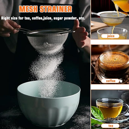 Biscuit Cutter Set,10PCS Stainless Steel Pastry Blender Set with Pastry Cutter,5PCS Biscuit Cutter,Dough Cutter,3 Cup Flour Sifter,Baking Mat and Fine Mesh Strainer for Cooking Cookies and Donuts - Image 7