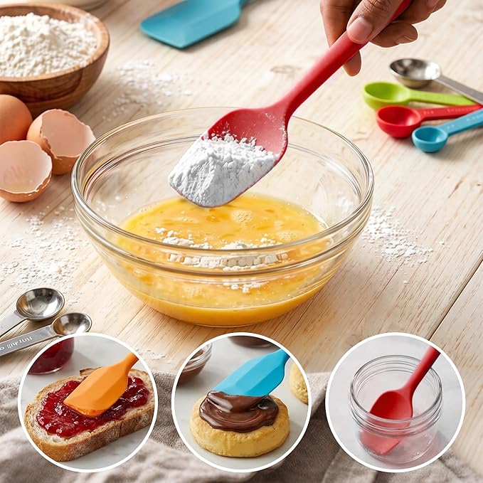 5 Pieces Silicone Spatula Set BPA Free Non Stick Rubber Spatula Heat Resistant Set Ideal for Baking Cooking Mixing Dishwasher Safe Kitchen Tools Multicolor - Image 7