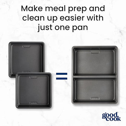 GoodCook Divided Baking Sheet Premium Carbon Steel Nonstick Pan, 11 x 14-Inch