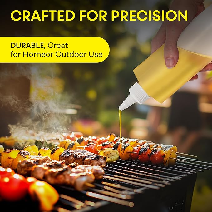 BRIGHTFROM Condiment Squeeze Bottles, 16 OZ Empty Squirt Bottle with Twist Top Cap, Leak Proof - Great for Ketchup, Mustard, Syrup, Sauces, Dressing, Oil, Arts and Crafts, BPA FREE Plastic - 2 PACK - Image 5