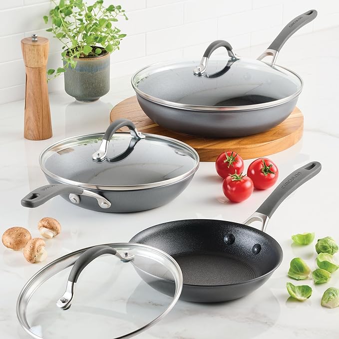 Circulon A1 Series with ScratchDefense Nonstick Induction Frying Pan Set, 6-Piece Cooking Pans Set, Induction Cookware, Graphite - Image 2