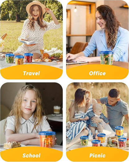 BiuLeon 6 Pack-24 oz Freezer Storage Containers, Plastic Food Storage Containers with Twist Top Lids, BPA Free and Reusable Soup Containers with Lids, Leakproof/Microwave/Dishwasher Safe - Image 8