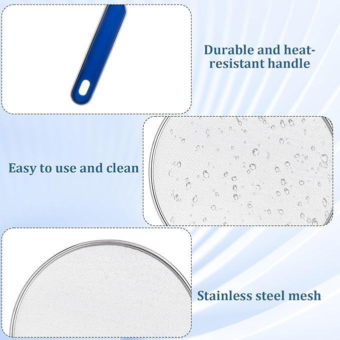 8.3 Inch Grease Splatter Guard for Frying Pan, Stainless Steel Grease Screen with Grip Handle, Ultra Fine Mesh Prevents Oil Splatters for Frying Pan - Image 3
