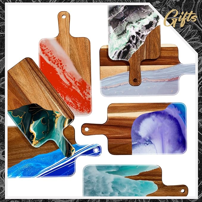 Nuenen 20 Pcs Wood Cutting Board with Handle 15.7 x 7.8 Inch Acacia Bamboo Wooden Serving Kitchen Chopping Boards for Pizza, Bread, Cheese, Charcuterie, Fruit, Vegetables(Acacia) - Image 6
