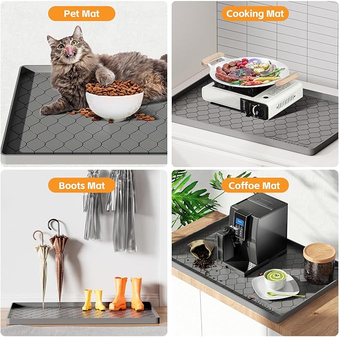 Winisok Silicone Under Sink Mat 40" x 22", Kitchen Essentials and Gadgets, Shelf Liner and Cabinet Protector, Home Organizers and Storage, Waterproof Bathroom Tray - Image 5