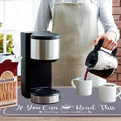 Coffee Bar Mat for Countertops 18inx24in,Absorbent Hide Stain Anti-Slip Cafe Bar Accessories Fit Under Coffee Machine Mat,dish drying mats for kitchen