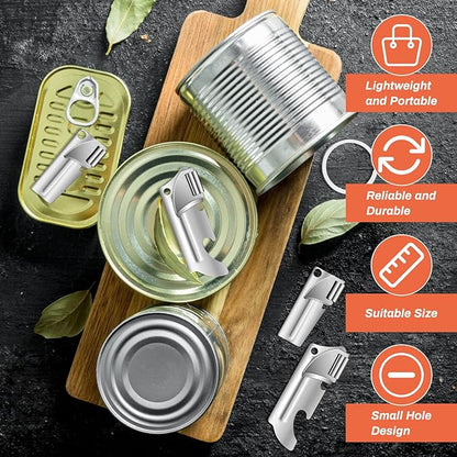 12 Pieces Military Style Can Openers with Key Rings, Anglecai P-38 and P-57 Military Can Openers Stainless Steel Army Survival Can Opener Portable for Traveling