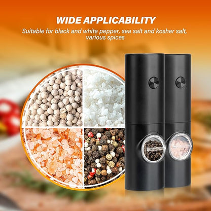 Simple Deluxe Electric Salt and Pepper Grinder Set, One Hand Adjustable Coarseness, Battery Powered, Seasoning Tools for Kitchen, Dining or Gifts, Black - Image 7