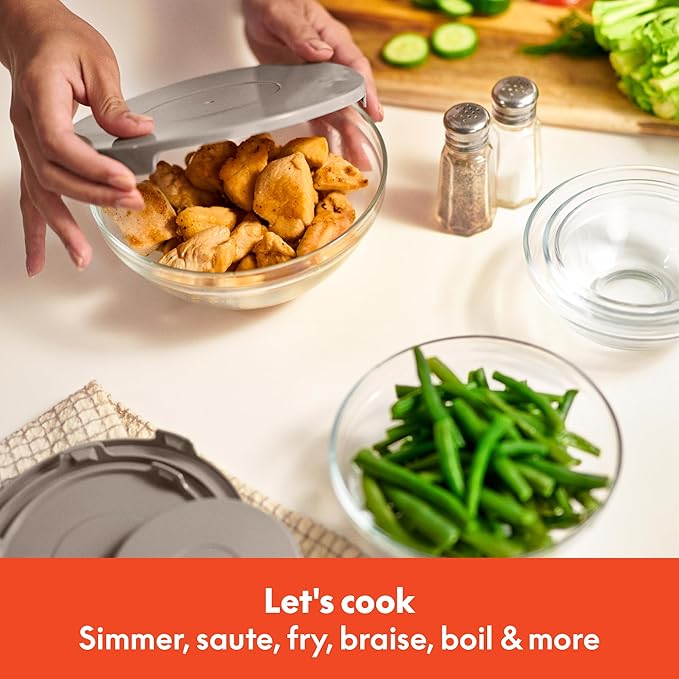 bella 21 Piece Kitchen Set with EverGood™ Ceramic Nonstick Coating​, Dishwasher & Oven Safe, All Stovetops Compatible, Tempered Glass Lids & Cool Touch Handles, Black - Image 4