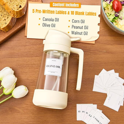 PARACITY Oil Dipenser Bottle with Silicone Bottom, 2 in 1 Olive Oil Sprayer and Dispenser, Oil Spray Bottle 500ML/ 17OZ for Cooking, Kitchen, BBQ, Air Fryer, Salad, Baking(1PC White) - Image 5